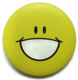 Chic Grin Smile Emoticon Pin Badge Button 1.75 Inches