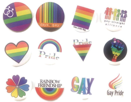 12 Pcs Gay emblem Pinback 1.25-inch Default Title