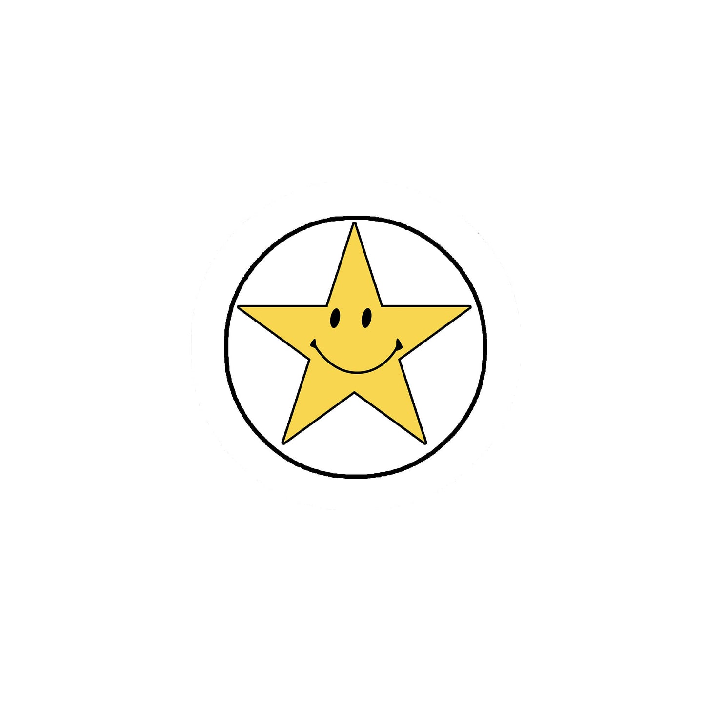 10 Pcs. Star Smile Face 1.25" Pinback for Jackets, Backpacks, etc. Badge Smiley Happiness Happy