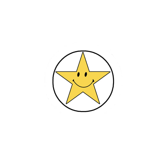 10 Pcs. Star Smile Face 1.25" Pinback for Jackets, Backpacks, etc. Badge Smiley Happiness Happy
