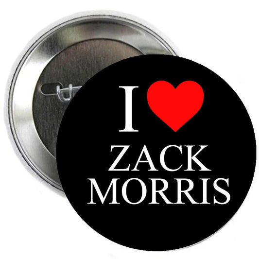 I love Zack Morris Saved by the Bell Pinback Button Badge 1.25-inch Default Title