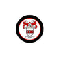 Round coat of arms magnet with black rim and red-and-white ETON crest