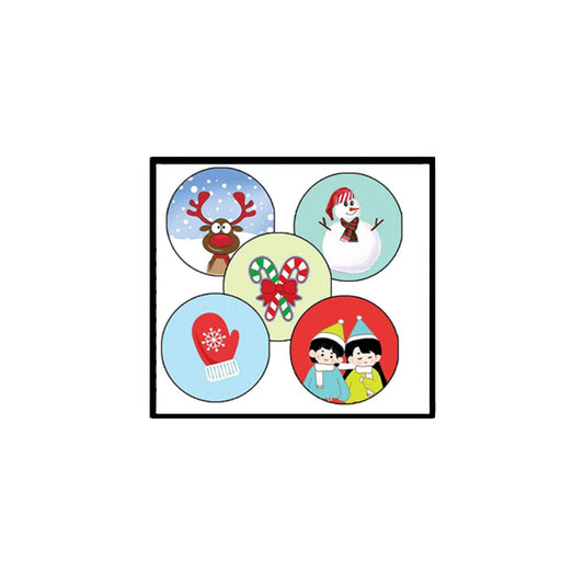 Lot de 5 pinbacks de Noël 1,25" petit