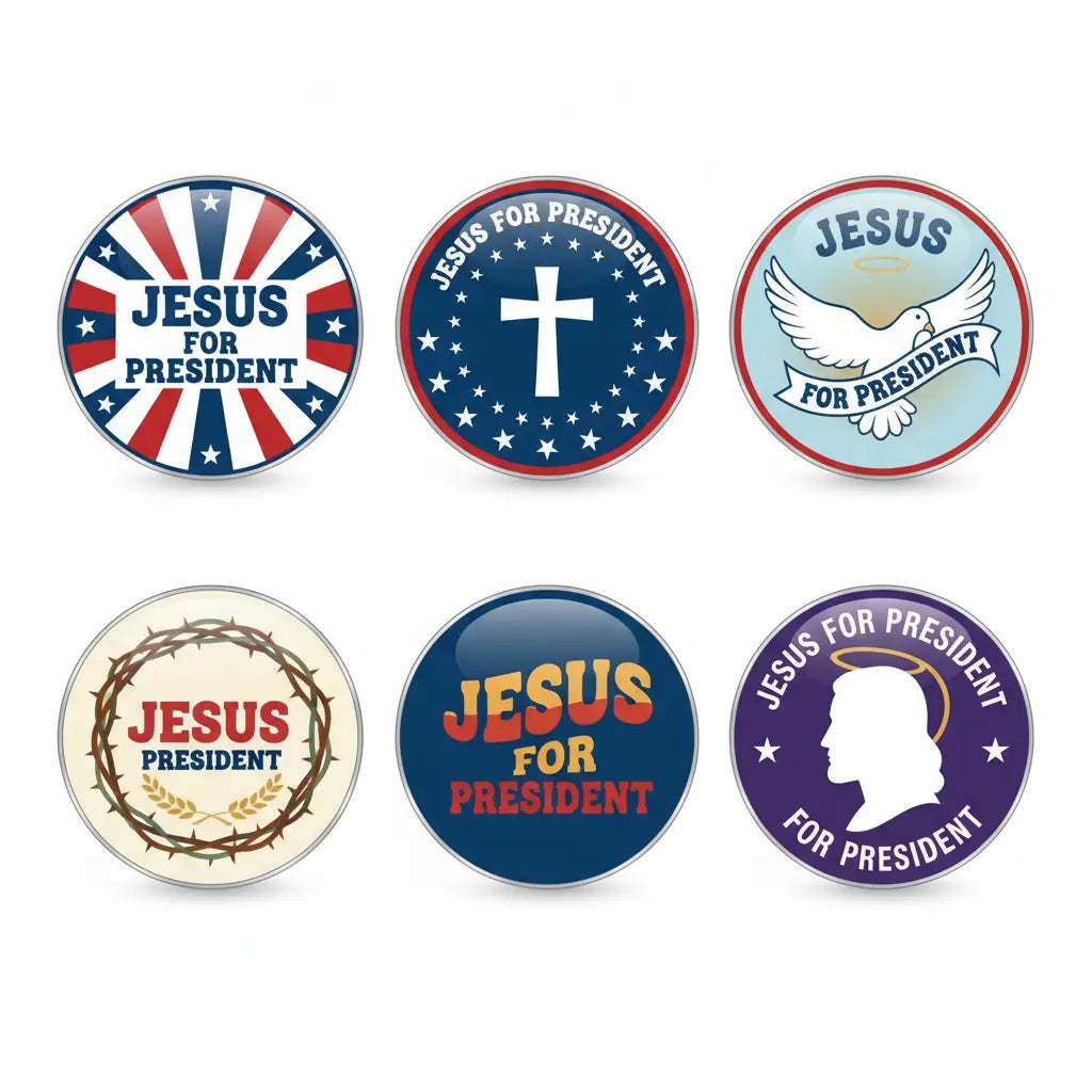 6 Pcs Jesus for President Pinback 1.25-inch - My Pinbacks