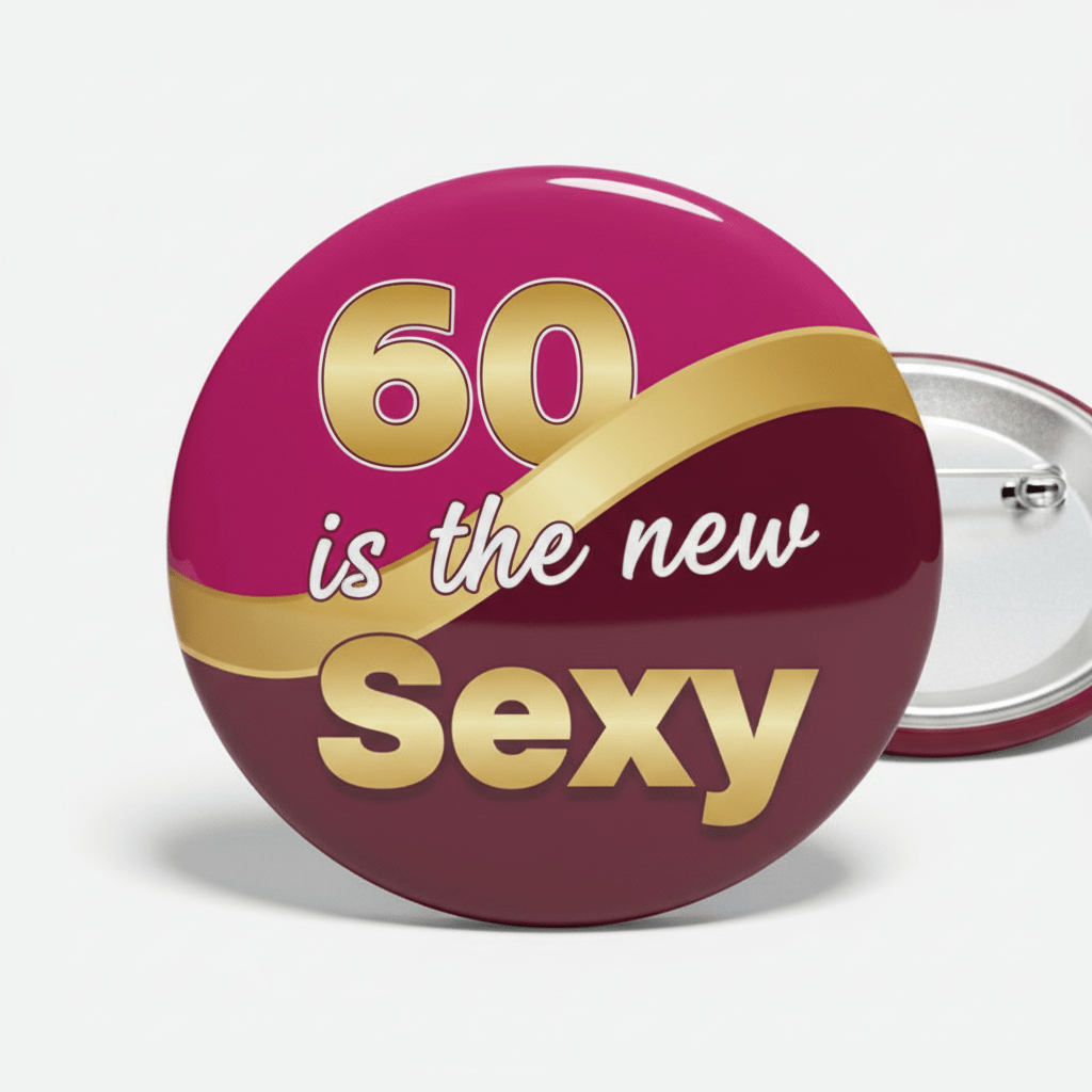 60 is the new Sexy Pin Button 2.25-inch - mypinbacks.com