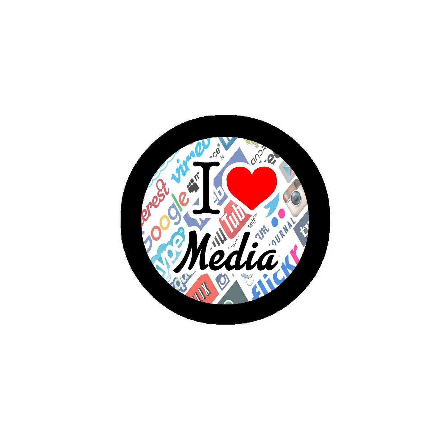 I Love Media 2.25-inch Pinback Badge Default Title