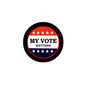 Red, white, and blue pinback button with stars and “MY VOTE MATTERS!”