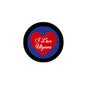 2.25-inch pinback button with black rim, blue circle, red heart, white text "I Love Ulysses".