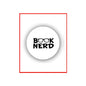 Round pinback badge with "BOOK NERD" text