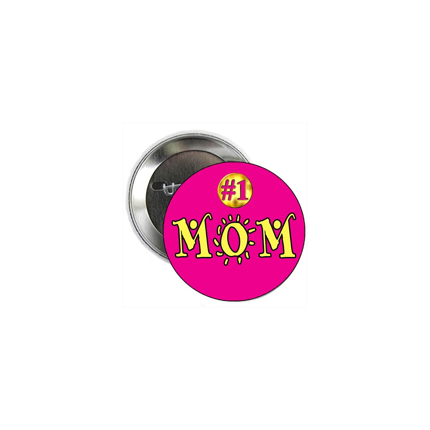Hashtag 1 Mom 2.25-inch Pinback Badge Default Title