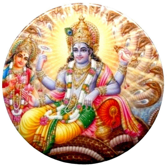 Vishnu Hindu God Trance Indian Yoga Aum Om Pin Badge Button Pinback New Made From Thailand
