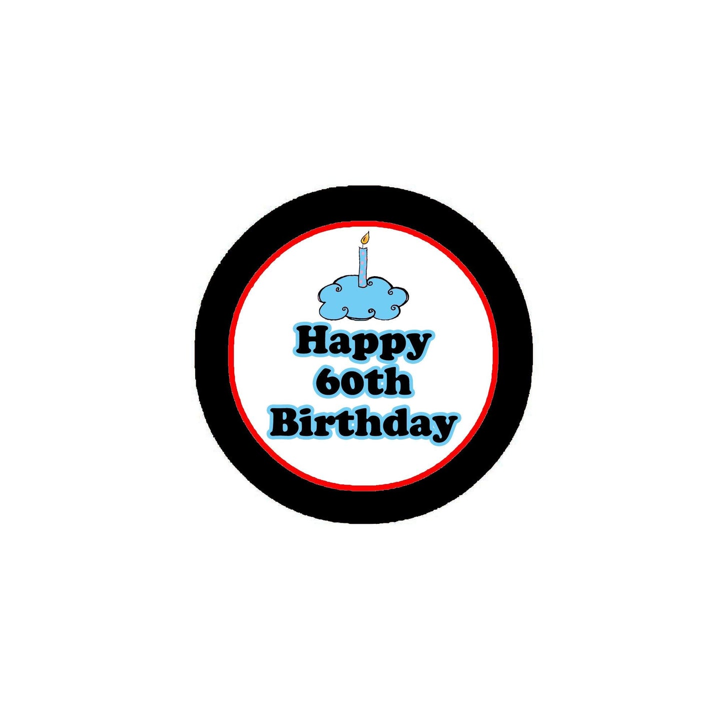 Happy 60th Birthday Pinback 2.25" Blue