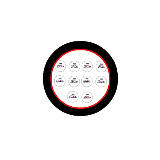 10 Pcs Team Bride White Button Pin Drawing Wedding Bachelor Marriage