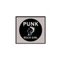 2.25-inch punk rock pinback button with black circle logo, text PUNK ROCK GIRL.