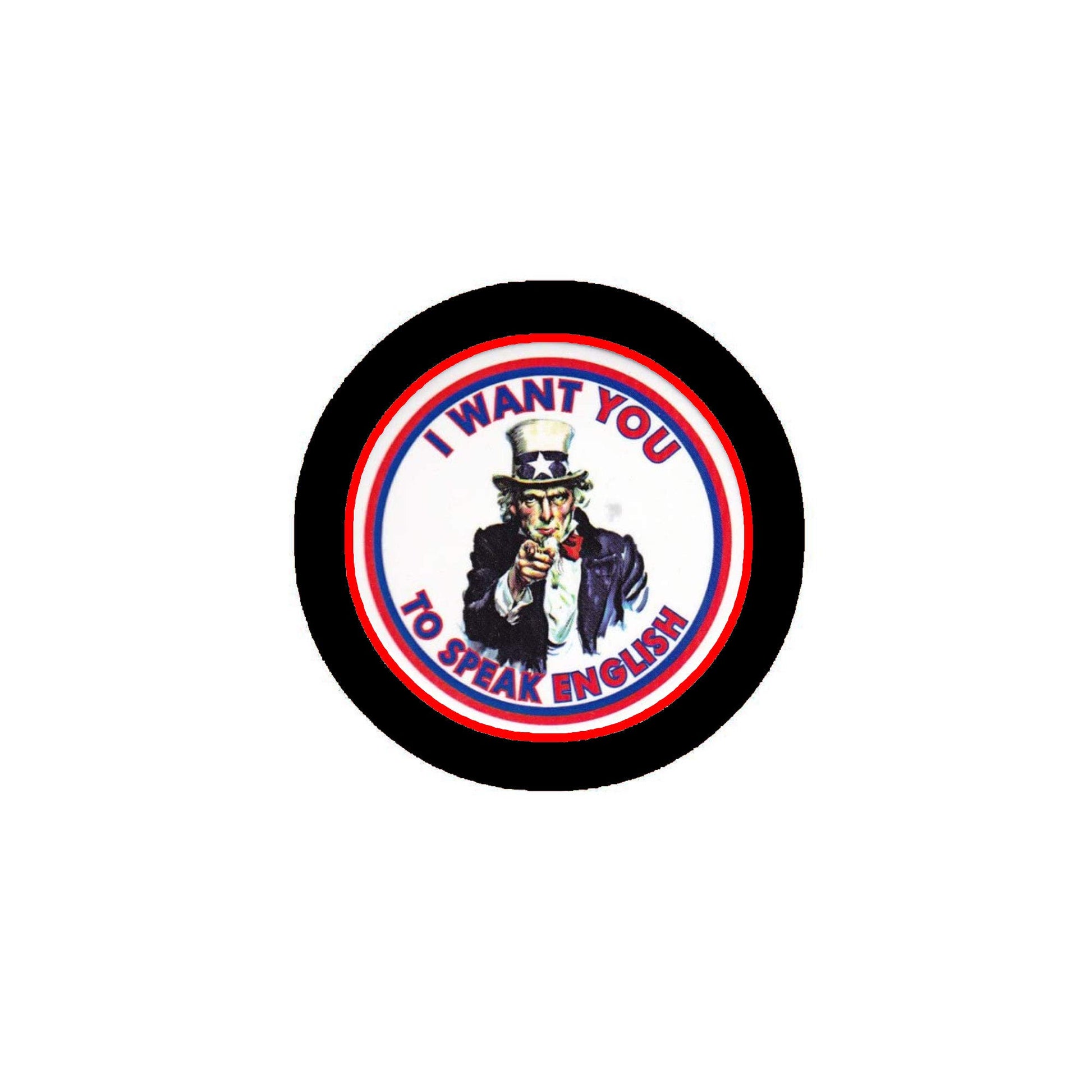 I Want You to Speak English Button Pin - Uncle Sam Default Title