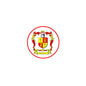 3-inch circular Statella coat of arms magnet with red border and crest shield