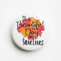 Retractable badge reel set with two round tops and white badge holders
