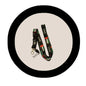 UAE flag lanyard with phone string, black strap and multicolor print, metal hook clip