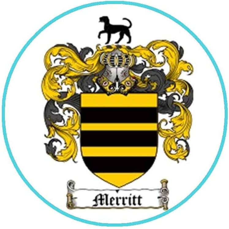 Merritt Family Crest 3" Coat of Arms Round Magnet