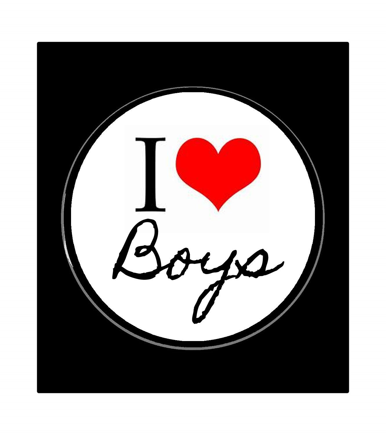 I Love Boys Pinback Badge 1.25-inch Default Title