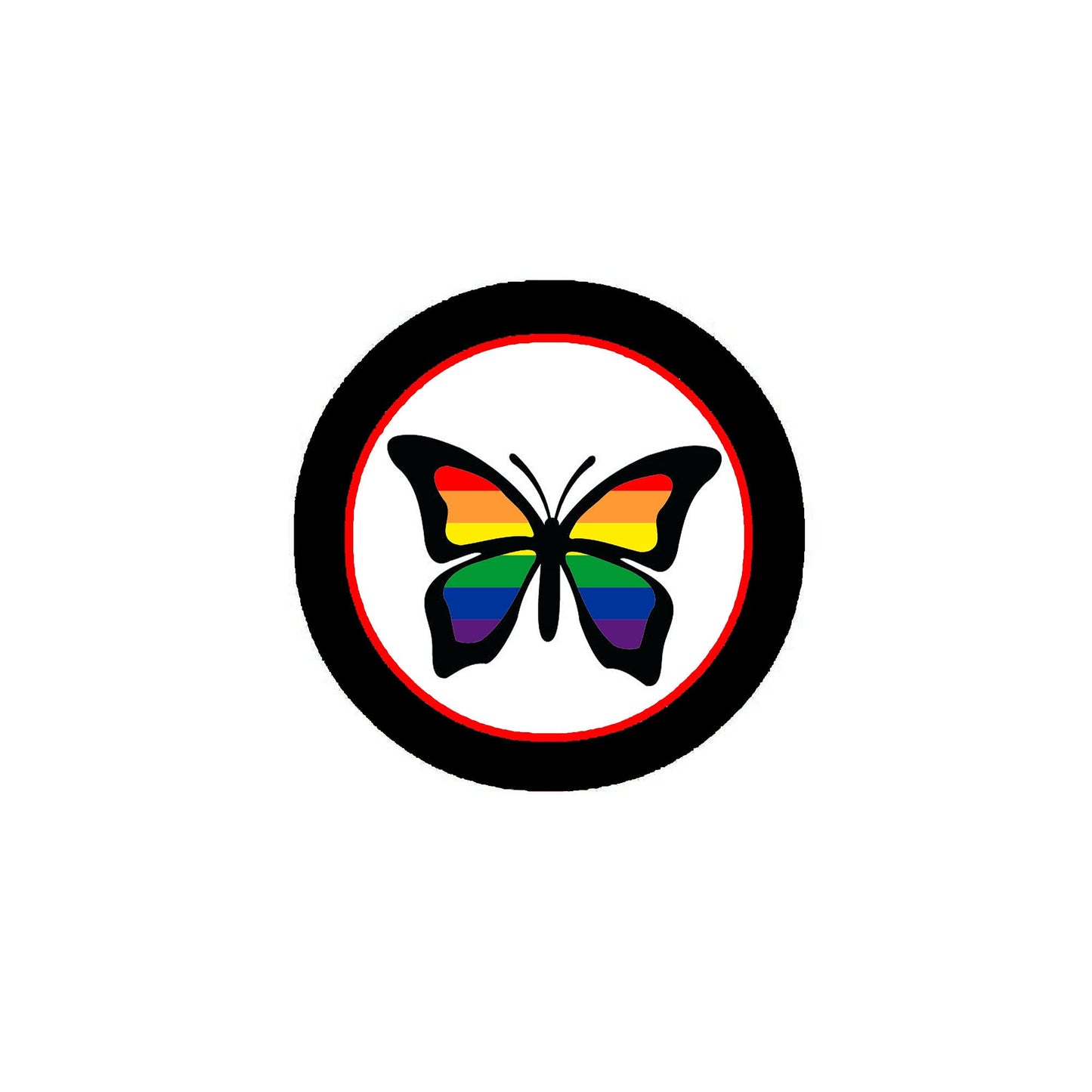 LGBT Butterfly Pinback 2.25-inch Default Title