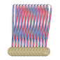 Gold plastic childrens medal set with red-white-blue striped ribbon