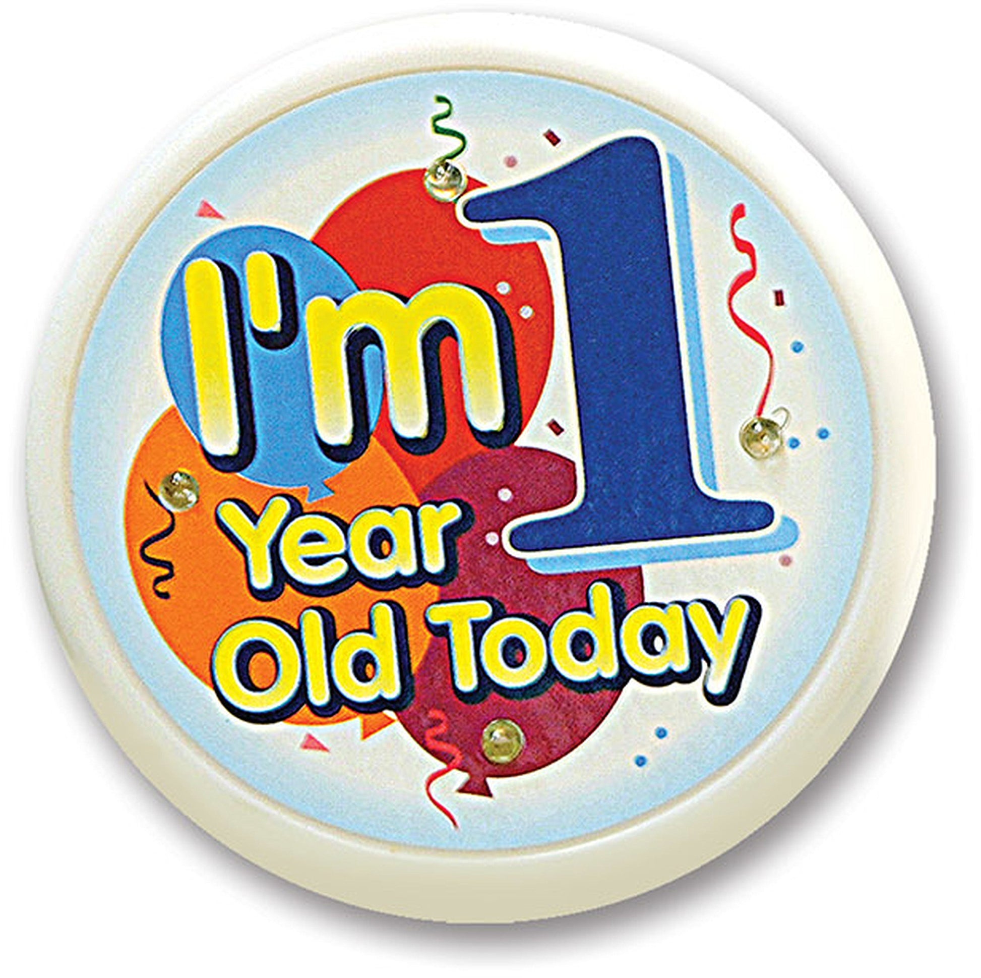 I am 1 Year Old 2.25-inch Pinback Button Pin Party Favor Birthday Default Title