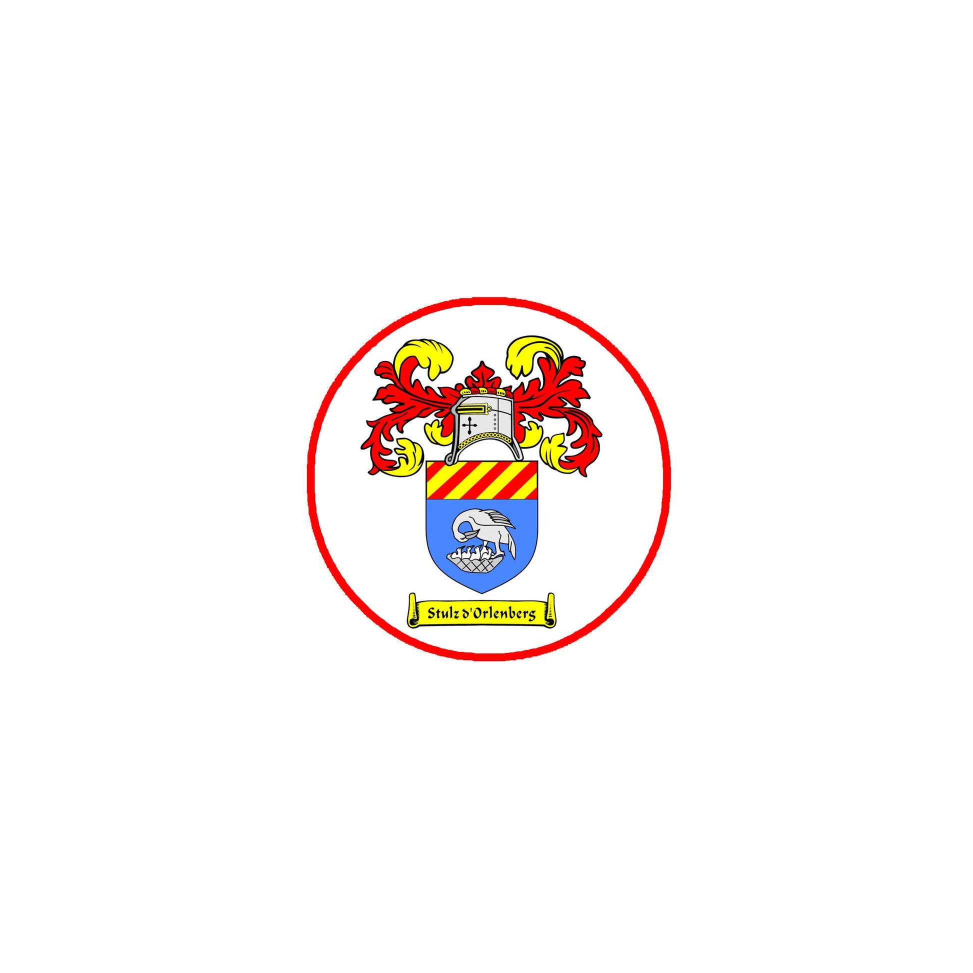 Stulz d'Orlenberg Family Crest 3-inch Coat of Arms Fridge Round Magnet Default Title