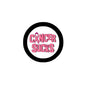 2.25-inch circular pinback badge with black border and colorful “CANCER SUCKS” text