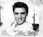 Black and white Elvis Presley portrait mouse pad with stylized signature logo