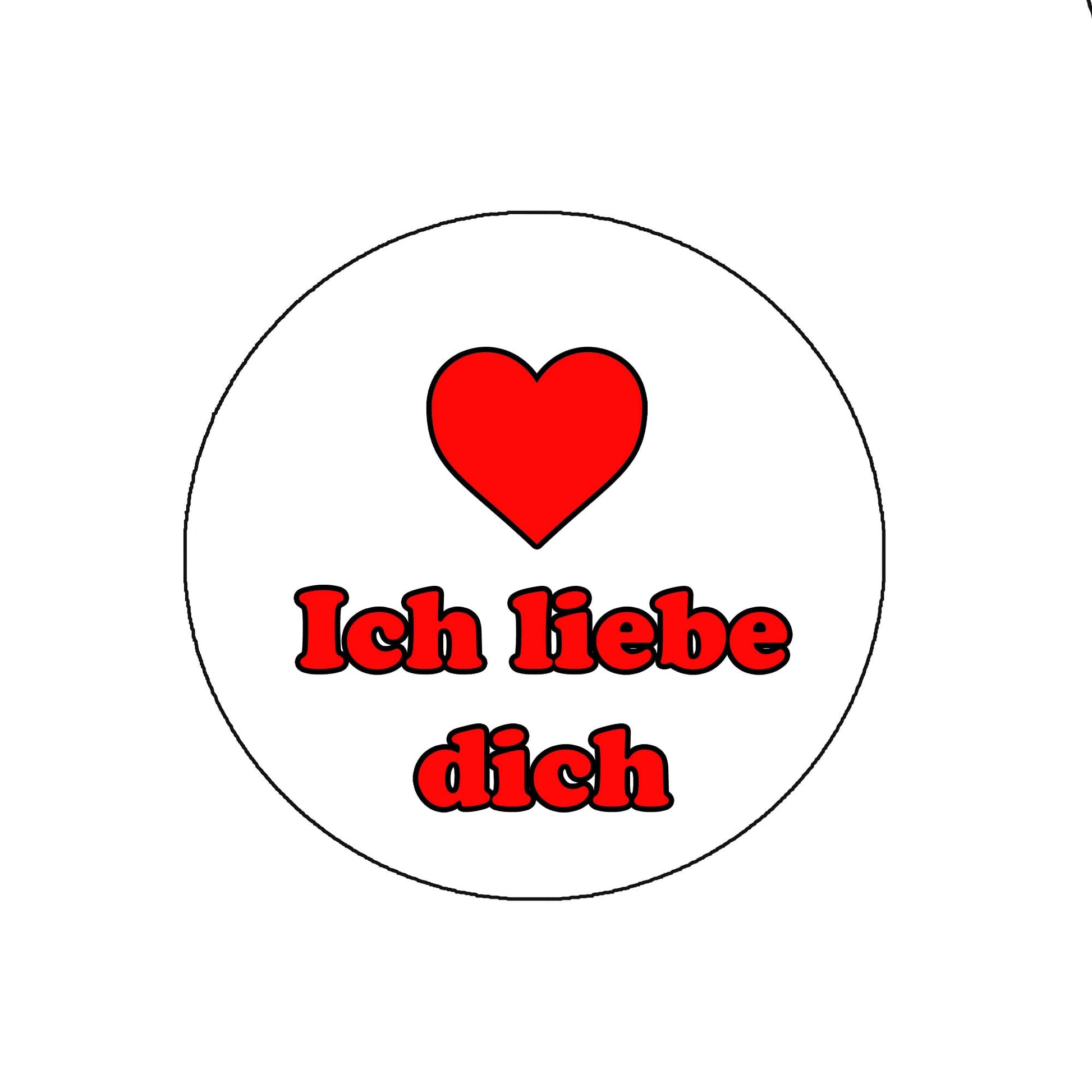 Ich Liebe Dich I Love You Pinback Badge 2.25-inch German Default Title