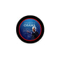 2.25-inch round button pin with Obama portrait and Bill Clinton text