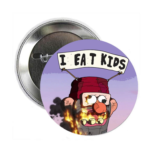 I Eat Children Creepy Halloween Costume Clown Style 2.25-inch Pinback Default Title