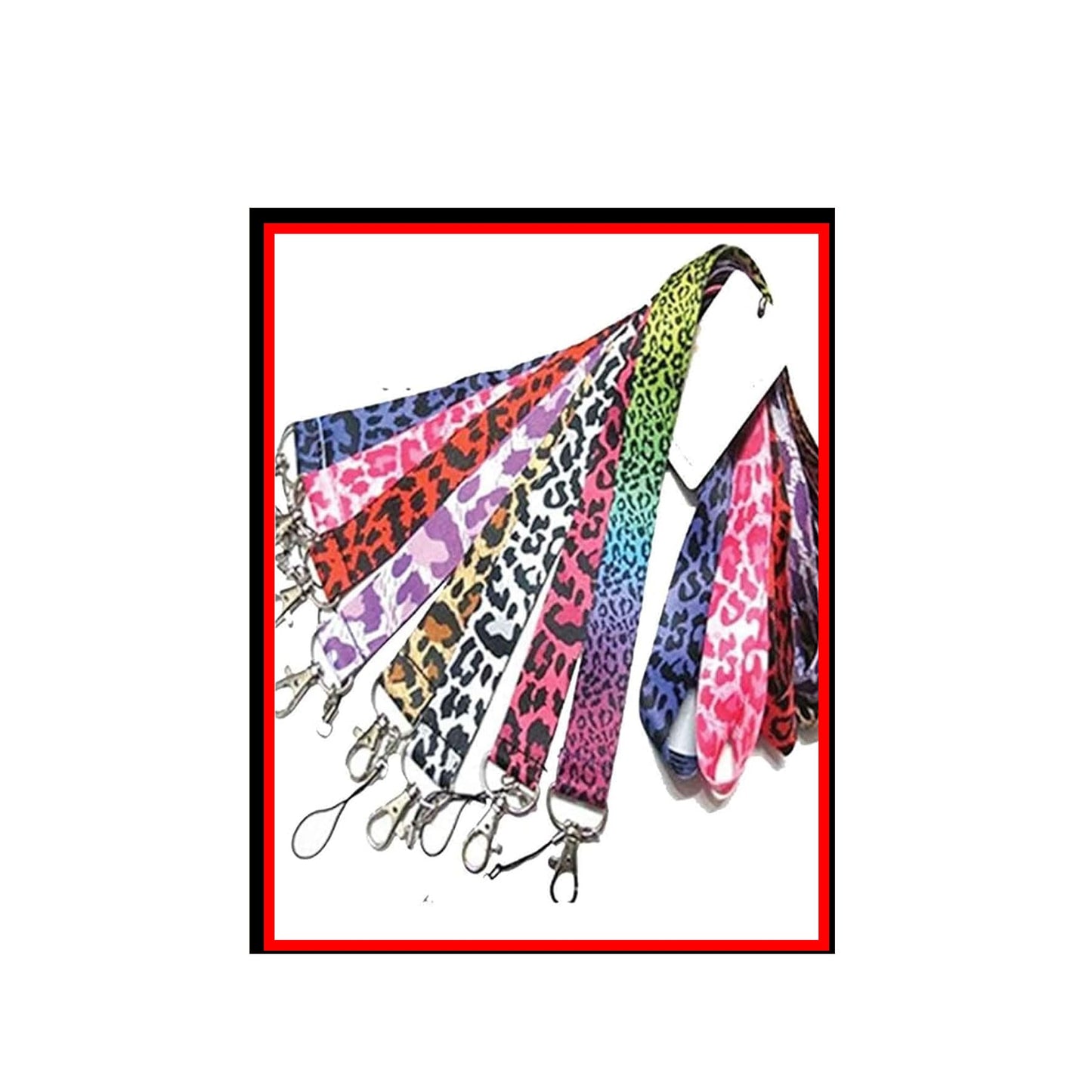 4 Pcs Set Wild Zoo Animal Printing Lanyards Assorted Colors Only Default Title