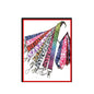 Set of 4 animal-print lanyards, assorted colors, with metal lobster clasps