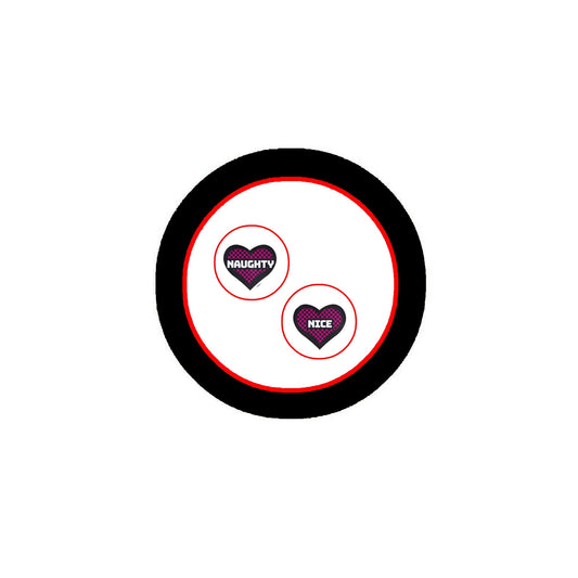 2 Pcs Naughty Nice Kinky Sexy Valentines Christmas Style 2.25" Pinback for Jackets, Backpacks, etc.