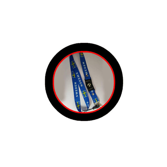 Sweden Flag Lanyard Keychain Holder