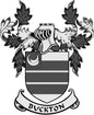 Coat of arms family crest magnet with shield, ribbon banner, and BUCKTON text
