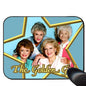 Themed mouse pad: blue design with gold frame, four women, 'The Golden' lettering