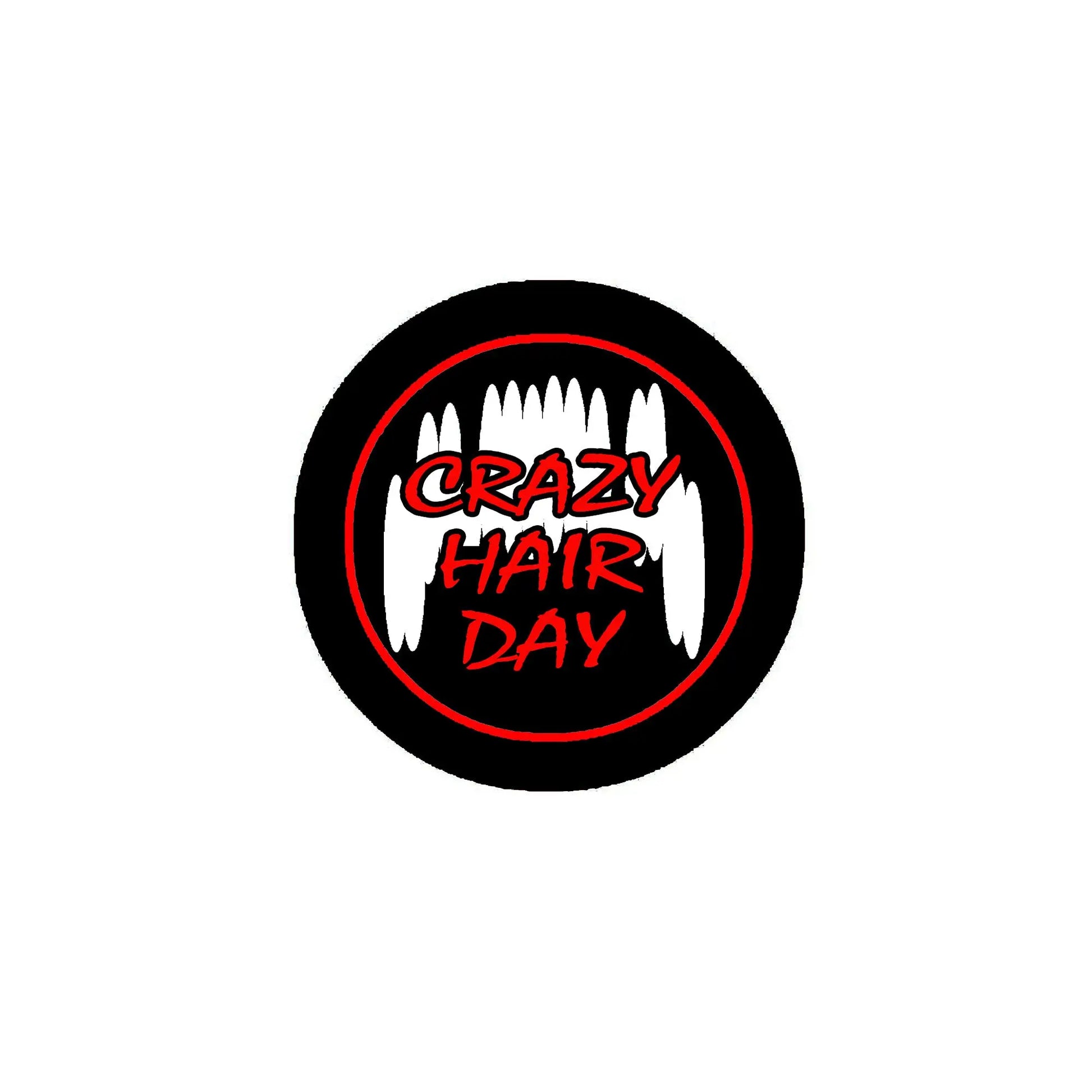 Crazy Hair Day 2.25-inch round black hair product container with CRAZY HAIR DAY logo