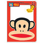 Red passport cover with cute monkey graphic and brand-style text on the front