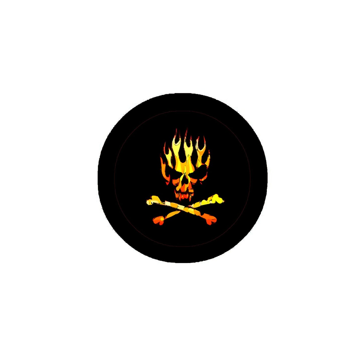 Skull in Fire 2.25-inch Pinback Badge