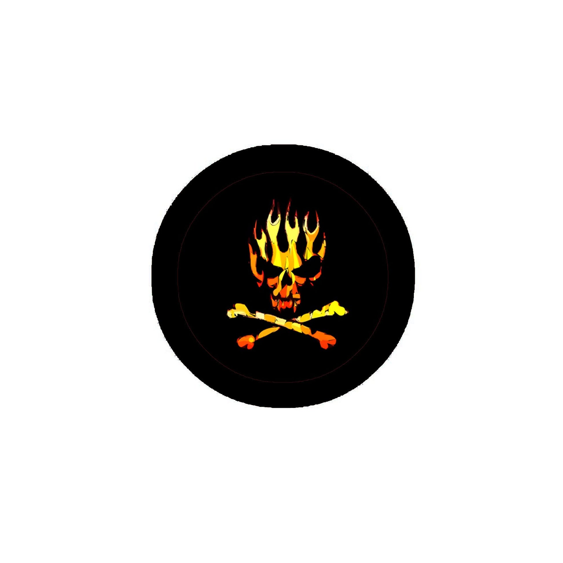 Skull in Fire 2.25-inch Pinback Badge