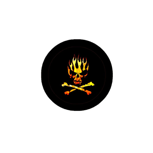 Skull in Fire 2.25-inch Pinback Badge
