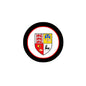 McGrath coat of arms magnet, 3-inch circular black frame with shield crest