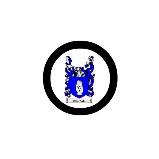 Brome Family Crest 3" Coat of Arms Fridge Round Magnet