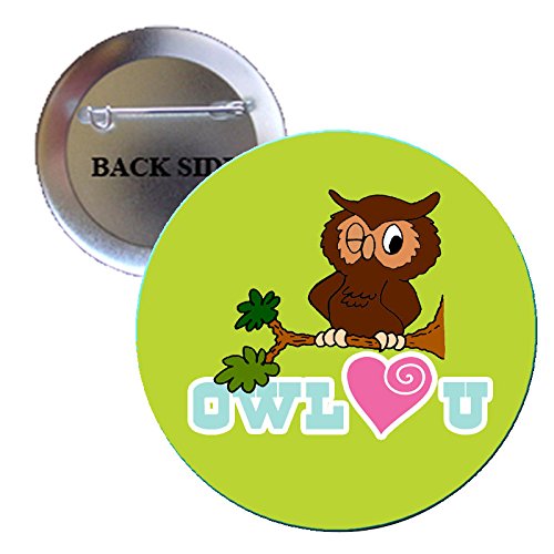 Owl You (Love you) Pinback Button Brooch 1.25-inch Default Title