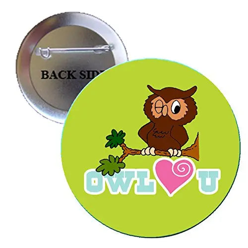 Owl You (Love you) Pinback Button Brooch 1.25-inch Default Title