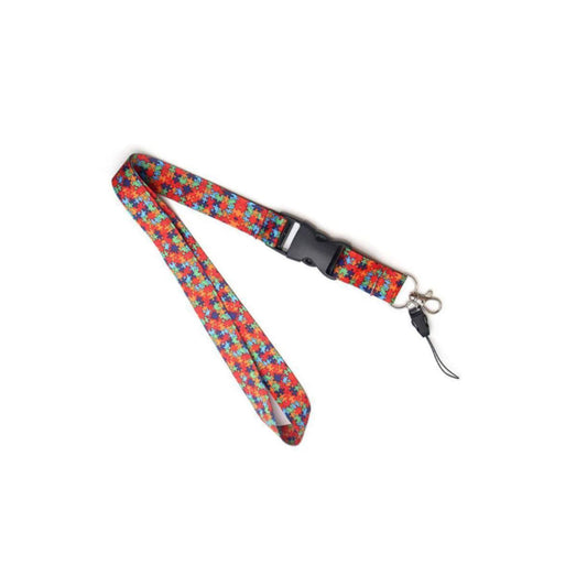 Autism Awareness Puzzle Piece Lanyard Keychain Holder