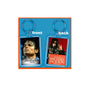 Acrylic Michael Jackson keychain set with two photo faces and metal split rings